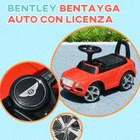 AIYAPLAY Macchina Cavalcabile a Spinta per Bambini 18-36 Mesi con Licenza Bentley Bentayga, Clacson e Musica, Rosso(m-4)