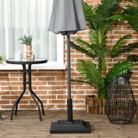 Outsunny Pied de parasol carré base de parasol de jardin ultra résistant en résine 44 x 44 x 33 cm noir(m-6)