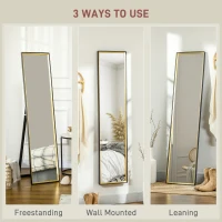 HOMCOM 157 x 37cm Elegant Full-Length Mirror - Black/Gold-Tone(m-5)