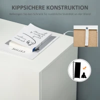 HOMCOM Aufbewahrungsschrank Mehrzweckschrank Kleiderschrank Wäscheschrank Kommode mit Fächer Türen Spanplatte Weiß 70 x 39 x 70 cm(m-5)
