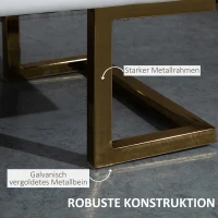 HOMCOM Sitzbank für Schlafzimmer Truhenbank Bettbank Wohnzimmer Kunstleder Metall Weiß+Gold 120 x 43 x 42 cm(m-4)