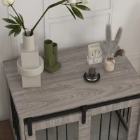 PawHut Dog Crate Furniture with Removable Cushion for Medium Dogs, 80 x 54 x 57cm - Brown(m-9)