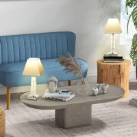 HOMCOM Lot de 2 lampes en cristal - lampe de table design contemporain - Ø 20 x 47H cm - abat-jour polyester blanc beige(m-2)