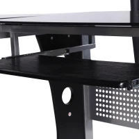 HOMCOM Scrivania Angolare per Computer Scrivania da Ufficio Porta PC 164 x 139 x 75cm Nero(m-7)