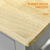 HOMCOM Kitchen Trolley Utility Cart on Wheels with Rubberwood Worktop, Towel Rack, Storage Shelves & Drawer for Dining Room, Grey(m-6)