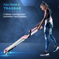 HOMCOM Laufband Klappbar elektrisch 400 W 1-12 km/h 1,5HP LCD-Display Handyhalterung geeignet für Home Gym Indoor Fitness Rosa 134 x 60 x 118 cm(m-5)