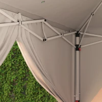 Outsunny Carpa Plegable 6x3 m Gazebo con 6 Paredes Laterales Impermeable Anti-UV y Bolsa de Transporte para Camping Fiesta Blanco(m-8)