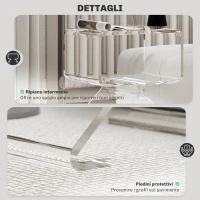 HOMCOM Tavolino Basso Geometrico a 2 Livelli  in Acrilico con Gambe Triangolari, 40x30x45 cm, Trasparente(m-6)