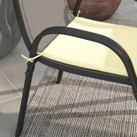 Outsunny Lot de 6 Coussins de chaise de jardin extérieur Rembourrage 3 cm Tissu Polyester dim. 42L x 42l cm Beige(m-7)