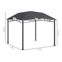 Outsunny 3x3(m) Outdoor Gazebo Garden Gazebo Pavilion Sunshade Canopy Tent with Steel Frame, Grey(m-3)