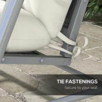 Outsunny Back and Seat Cushion Replacement with 2 Pillows, Patio Chair Cushions Set with Ties, White(m-5)