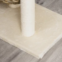PawHut Árbol para Gatos Mediano con Cama Superior Cesta de Mimbre con Cojines Postes Rascadores de Sisal Natural y Bola Colgante de Juguete 54x40x70 cm Beige(m-9)