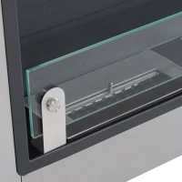 HOMCOM Caminetto a Bioetanolo da Parete in Acciaio Inossidabile Inodore con 3 Serbatoi 1.5LT, 136 x 14 x 54cm, Argento e Nero(m-9)