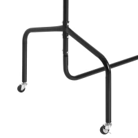 HOMCOM Rella Appendiabiti Attaccapanni in Metallo, Stand per Vestiti con Rotelle, Nero, 150x60x170cm(m-11)