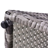 Outsunny Pied de parasol table basse 2 en 1 étagère inférieure intégrée résine tressée imitation rotin PE dim. 54L x 54l x 55H cm gris(m-9)