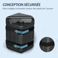 Outsunny Lot de 4 pieds de tonnelle pop-up remplis d'eau ou de sable en PEHD avec poignées intégrées et sangles, noir(m-7)