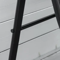 Outsunny Conjunto de Muebles de Jardín 3 Piezas Muebles de Jardín Exterior Incluye 1 Mesa de Vidrio Templado y 2 Sillas con Reposabrazos y Respaldo Transpirable para Terraza Balcón Negro(m-9)