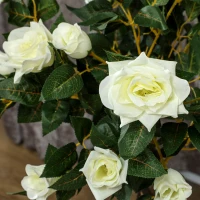 Outsunny Set of Two Faux Rose Trees - White(m-7)