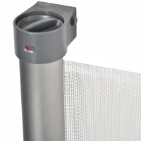 PawHut 140cm Treppenschutzgitter ausziehbar Türschutzgitter Roll einhand-bedienung Türgitter Treppenschutz Absperrgitter für Hund Türschutz Weiß(m-9)