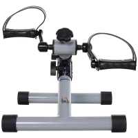 HOMCOM Mini Bicicleta Estática de Pedales Plegable con Resistencia Ajustable para Piernas y Brazos 33x34x32 cm Plata(m-7)