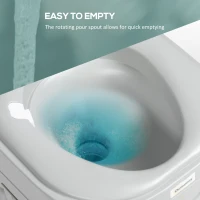 Outsunny Portable Toilet for Adults, 22L Camping Toilet with Seat, Lid and Anti-Leak Handle Pump, Outdoor Travel Toilet with Detachable Tanks for Camping, Boating, Hiking, Travel, RV, Grey(m-7)