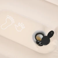 Outsunny Double Inflatable Mattress, with Built-In Pump - White(m-8)