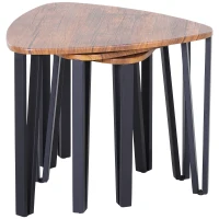 HOMCOM 3 Mesitas de Café Mesa de Centro Minimalista Patas de Acero con Funda de Plástico Mesa Nido para Salón Sofá 56x54.2x45.4cm(m-7)