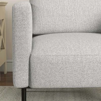 HOMCOM Poltrona d'arredo in Tessuto Effetto Lino Traspirante e Gambe in Acciaio, 79x76x65 cm, Grigio(m-9)