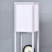 HOMCOM 3-Tier Floor Lamp, Floor Light with Storage Shelf, Reading Standing Lamp with Acrylic Shade for Living Room, Bedroom, Kitchen, Dining Room, Office, Dorm, 160cm, Grey(m-9)