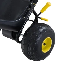 HOMCOM Go Kart Coche de Pedales Racing Deportivo con Asiento Ajustable Embrague y Freno 95x66.5x57cm Blanco y Negro(m-7)