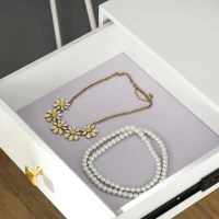 HOMCOM Toeletta con Specchio Luci a LED in Stile Industriale, Tavolo per Trucco con Sgabello, Mobile Toeletta con Interruttore Touch, Bianco(m-9)