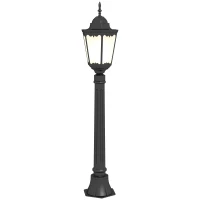 Outsunny Lampe de jardin lampadaire d'extérieur lampe d'extérieur Hongkong abat-jour verre culot E27 aluminium Ø23 x 114H cm noir(m-10)