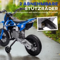 AIYAPLAY Elektro-Motorrad für Kinder, 12V Kindermotorrad mit Musik, Kinderfahrzeug mit Trainingsrädern, 3-6 Jahre, Blau(m-5)