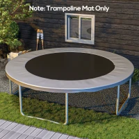 SPORTNOW Replacement Trampoline Mat with Spring Pull Tool, 72 V-Hooks, for 12ft Trampoline using 14cm Springs, Black(m-10)