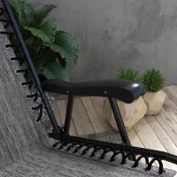 Outsunny Folding Rocking Chair Outdoor Portable Zero Gravity Chair w/ Headrest Grey(m-8)