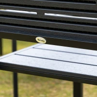 Outsunny Set Salotto da Giardino da 4 Pezzi con Panchina a 2 Posti, 2 Poltrone e Tavolino, Grigio Scuro(m-7)