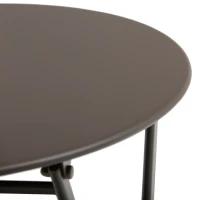 Outsunny Tavolino con Sedie da Giardino Pieghevoli in Acciaio Marrone, Set 3 Pz per Balcone, Terrazzo, Esterno(m-8)