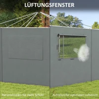 Outsunny Pavillon Seitenwand Seitenwand Partyzelt, wetterbeständig,  300 cm x 200 cm, Dunkelgrau(m-4)