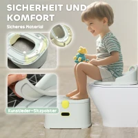 AIYAPLAY Kinder-Töpfchen, 3-in-1, abnehmbarer Aufsatz, Kunstleder-Sitzpolster, max. 50 kg, Grau(m-6)
