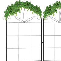 Outsunny Metal Trellis Set of 2, Garden Trellis for Climbing Plants Support Frames, Grid Design(m-7)