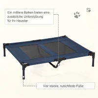 PawHut Hundeliege, Outdoor Hundesofa, Haustierbett, Schlafplatz, Katzenbett, Hundebett, 92 x 76 x 18 cm, Schwarz+Blau(m-7)