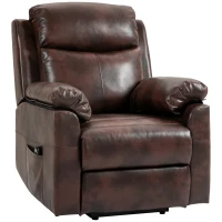 HOMCOM Faux Leather 70° Electric Riser Recliner Chair, Dark Brown(m-11)