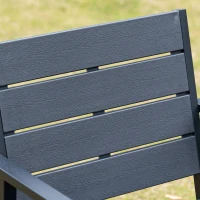 Outsunny Set da Giardino 3 Pezzi con Tavolino e 2 Sedie con Cuscini, Acciaio e Plastica, Grigio Scuro(m-9)