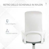 Vinsetto Sedia da Ufficio Ergonomica con Altezza Regolabile e Funzione di Inclinazione, 62x56x110-119.5 cm(m-6)