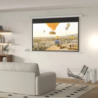 HOMCOM Telo per Proiettore 84" 16:9 Motorizzato con Telecomando, 215x8x140cm, Bianco(m-2)