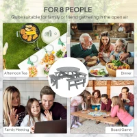 Outsunny 8-Seater Wooden Picnic Set-Fir Wood(m-7)