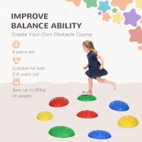 ZONEKIZ Eight-Piece Kids Stepping Stones, with Non-Slip Mats, Balance River Stones(m-4)