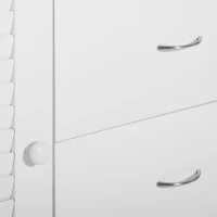 HOMCOM Sideboard Schrank Dielenschrank Badschrank Kommode Lamellentür Weiß 120,2x40,2x80,2cm(m-9)