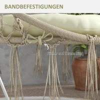 Outsunny Sitzpolster Sitzkissen Sitzauflage, mit Knopfheftung, 80 cm x 80 cm x 10 cm, Cremeweiß(m-5)