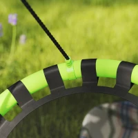 AIYAPLAY 60cm Diameter Kid Nest Swing Seat with Height Adjustable Ropes, for Outdoor, Indoor, Black/Green(m-7)